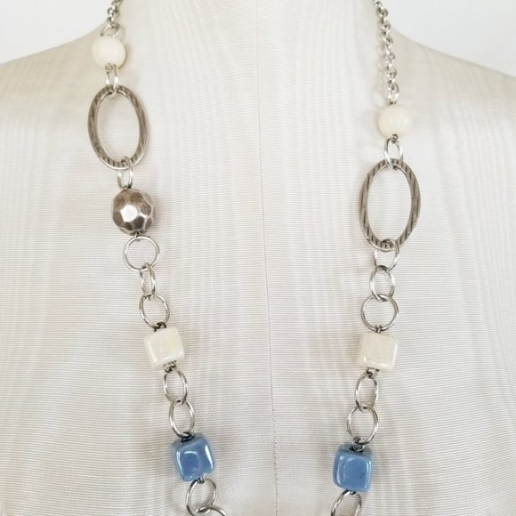 Made in Italy Ceramic Beaded Chain Necklace 34" -Some Slight Chipping - Picture 9 of 12